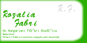 rozalia fabri business card